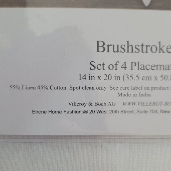 Villeroy & Boch Placemats Linen Cotton 4 pc White Silver 14 x 20 NEW - Picture 6 of 10